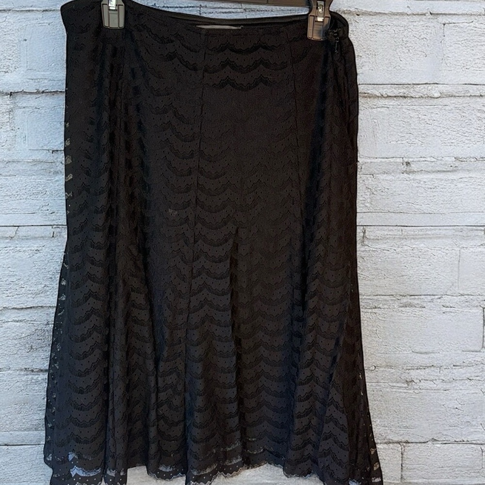 Apt 9 black lace a line full poufy midi skirt size 14 XL Rk2n